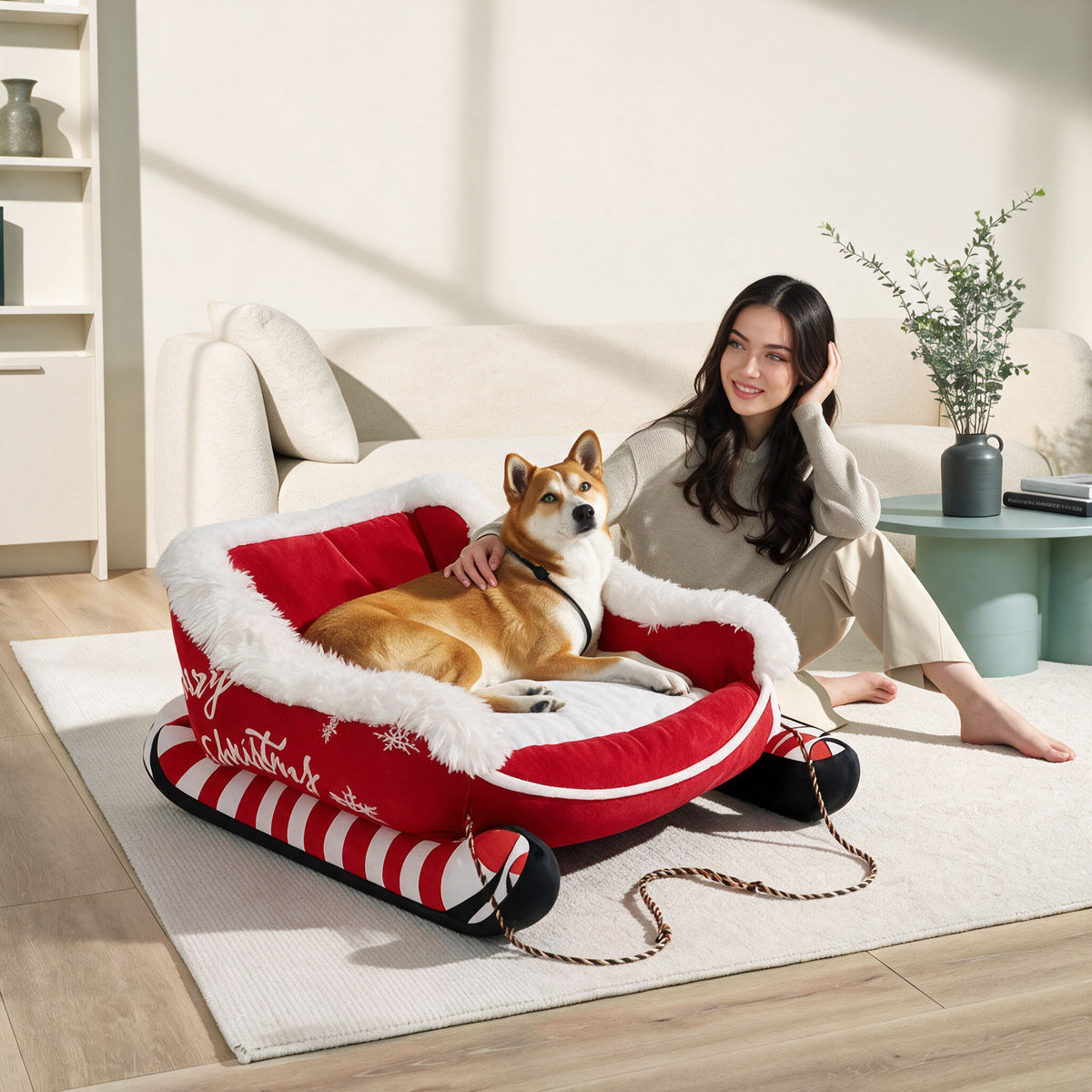 Christmas Dog Bed